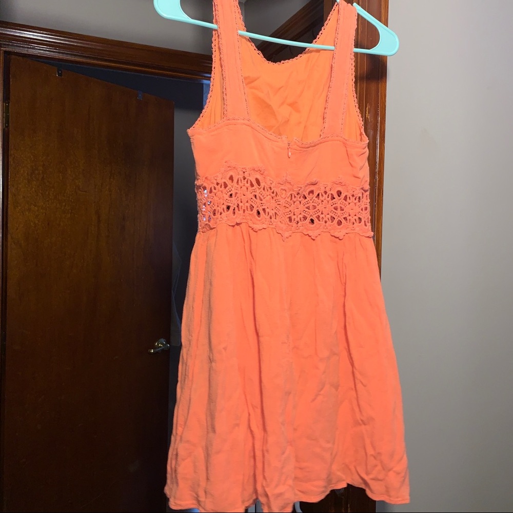 Forever 21 orange dress with lace mid section